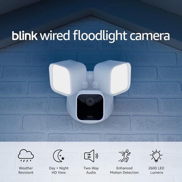 Blink Wired Floodlight Camera - Smart security camera, 2600 lumens, HD live view - Picture 2 of 5